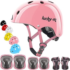 Lucky-M casco per bambini con ginocchiere