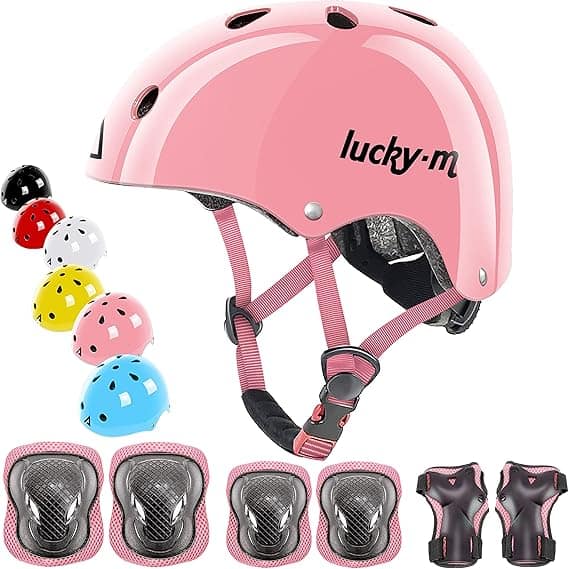 Lucky-M casco per bambini con ginocchiere